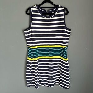 Hatley Women's XL Sleeveless Striped Cotton Blend Knit Stretch Tank Dress